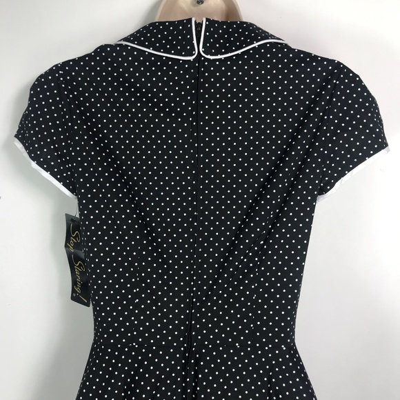 Stop Staring Black and White Polka Dot Dress - Picture 5 of 6